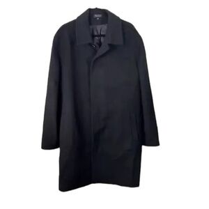 Bradley Jons for Gruner & Co. Wool Cashmere Overcoat Mens Sz 48 Black Winter